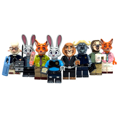 Zootopia Minifigure Set of 8 Judy Hopps Nick Wilde Mayor Lionheart