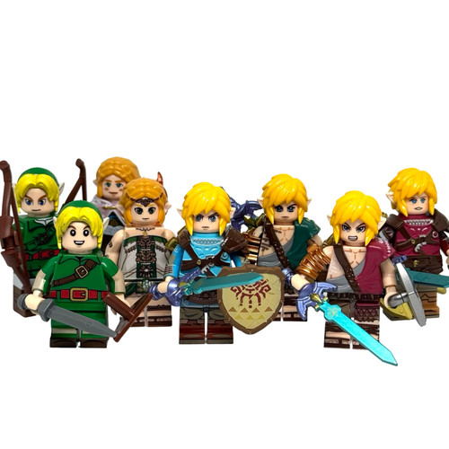 Legend of Zelda Minifigure Set of 8 Link and Zelda