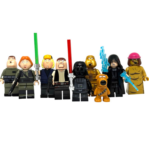 Star Wars Family Guy Minifigure Set Peter Griffin Darth Vader Luke Skywalker Chewbacca