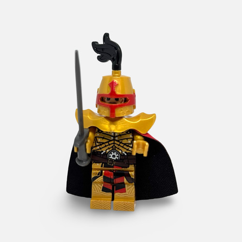 Golden Knight Minifigure with Sword and Cape