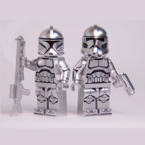 Steel Legion - 2020 Style Clone Trooper Minifigure Star Wars Silver Clone