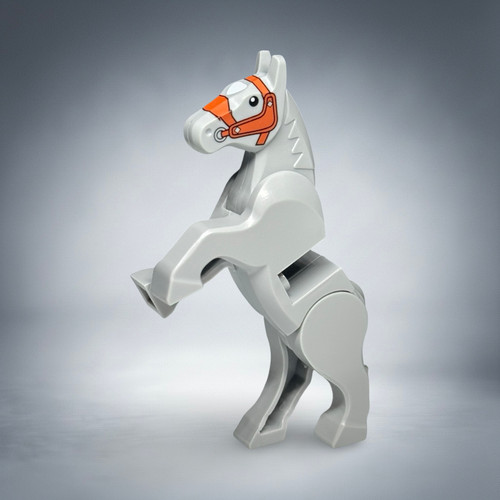 Grey Horse Minifigure with Dragon Knight Castle Armor