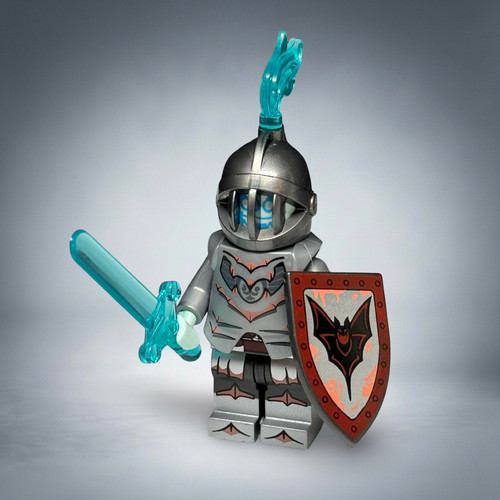 Ghost Knight Bat Armor Castle Warior Minifigure with Sword Shield