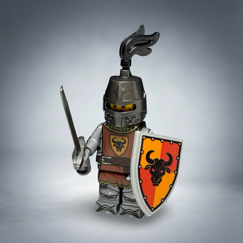 Bull Soldier  Knight Castle Warior Minifigure with Sword Shield