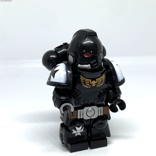 Space Marine Black Templar Minifigure Warhammer 40k Adeptus Astartes (Black)