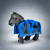 Black Horse Minifigure with Black Falcon Castle Armor