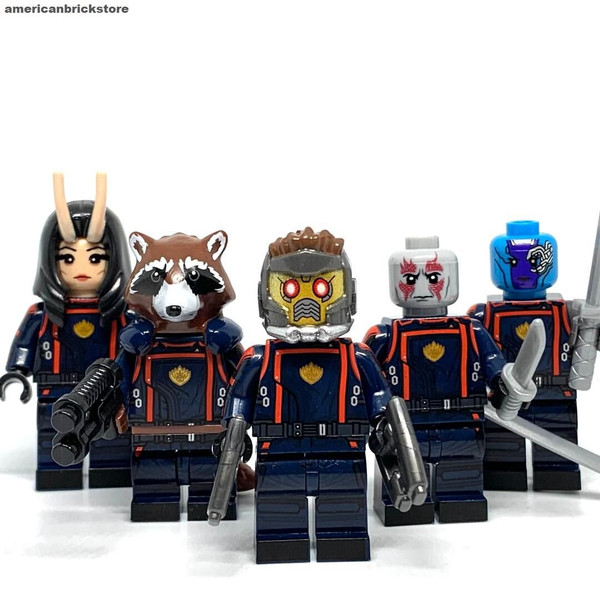 Guardians of the Galaxy Marvel Avengers Minifigures Starlord Rocket Raccoon Nebula Drax Mantis
