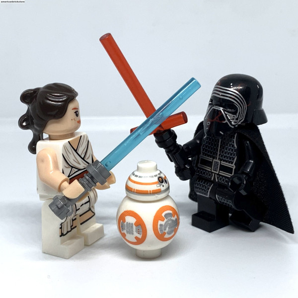 Kylo Ren Rey and BB-8 Minifigures Star Wars The Force Awakens