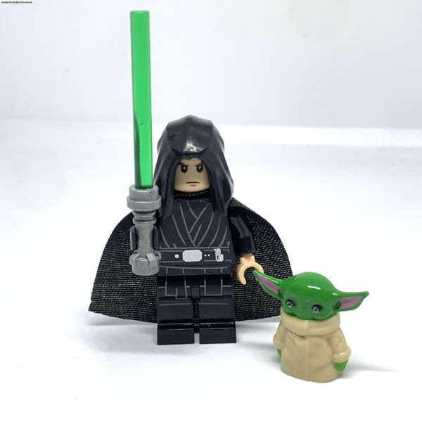 Luke Skywalker and Grogu Minifigures Star Wars The Mandalorian Baby Yoda