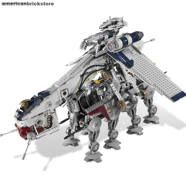 Star Wars Republic AT-OT and Dropship Building Set with Clone Trooper Minifigures