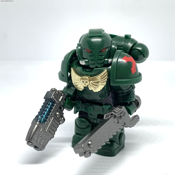 Space Marine Minifigure Warhammer 40k Adeptus Astartes (Green)