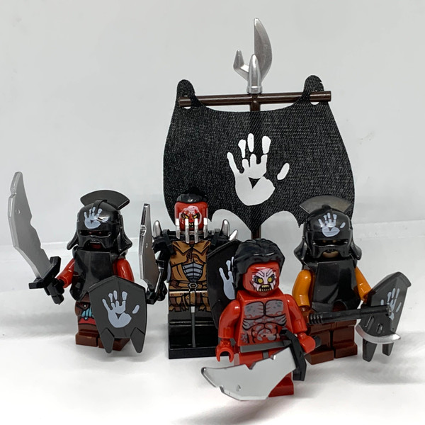 4 Uruk-hai Warrior Minifigures Lord of the Rings