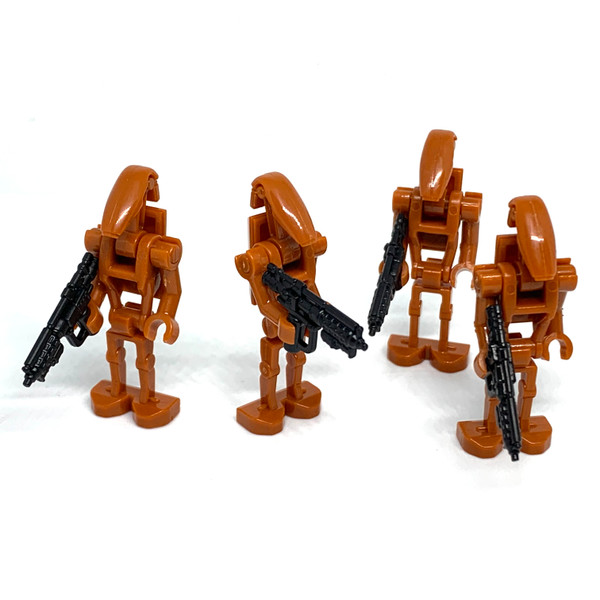 star wars dark orange batltle droid minifigures with e-5 blasters