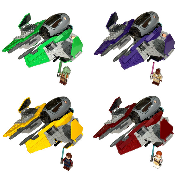 Jedi Interceptor Building Kits - Mace Windu, Kit Fisto, Anakin and Obiwan Star Wars Jedi Starfighters