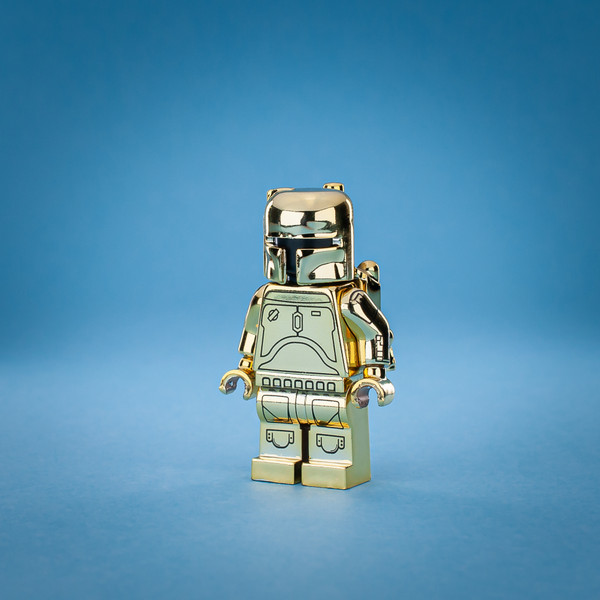 Gold Boba Minifigure Retro Style Mandalorian Bounty Hunter