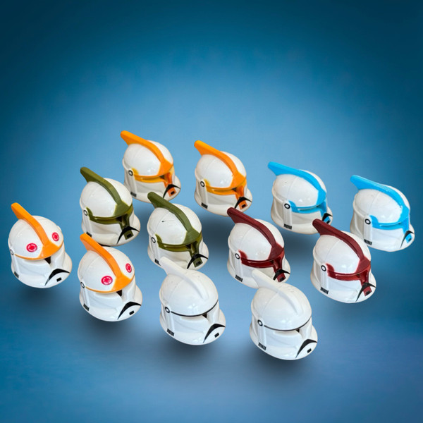 Retro Clone Trooper Helmet Set of 12 Classic 2002 Style Clone Helmets (B-Grade)