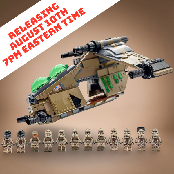 Tactical Gunship - Star Wars Military Gunship Concept Building Set with 12 Clone Troopers
