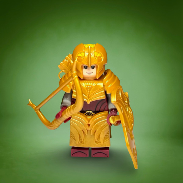 Elf Archer Minifigure Lord of the RIngs Golden Armored