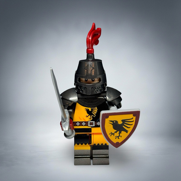 Crow Knight Castle Warior Minifigure with Sword Shield