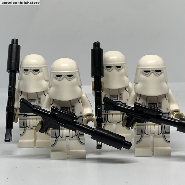 4 Snowtrooper Minifigures Star Wars Hoth Imperial Army Stormtroopers