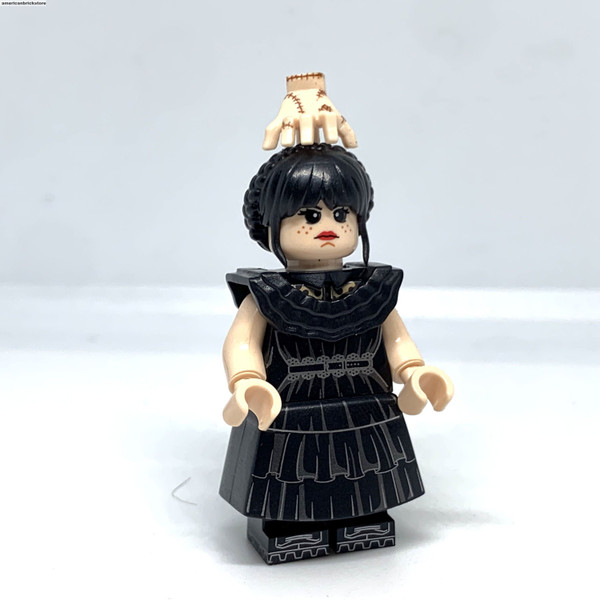 Wednesday Addams Minifigure from The Addams Family with Thing T. Thing Dance