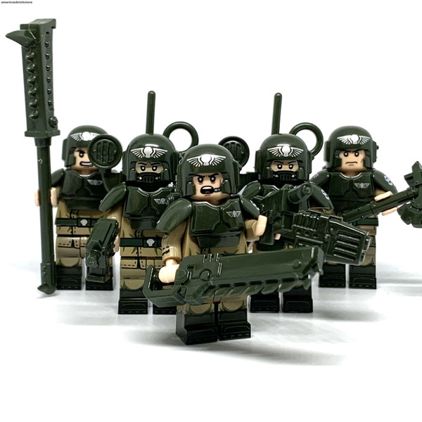 Warhammer 40k Minifigures Astra Militarum Cadian Soldiers Imperial Guard Figures
