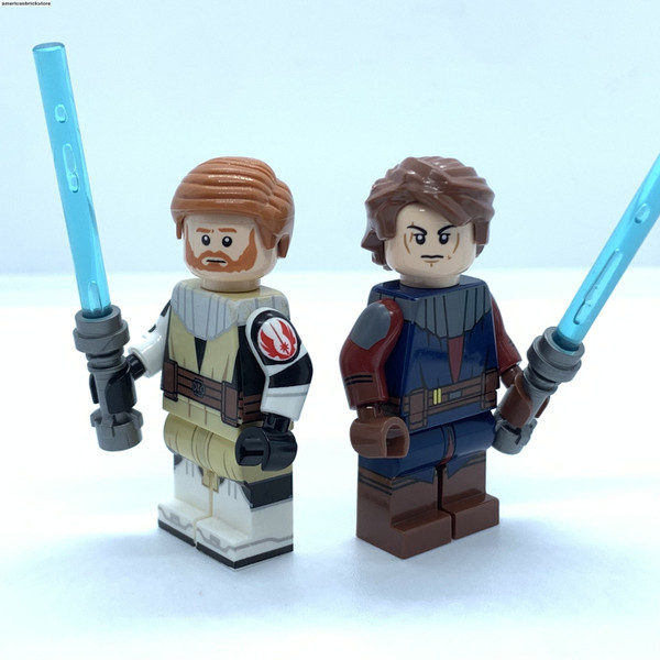 Anakin Skywalker and Obiwan Kenobi Minifigures Star Wars The Clone Wars