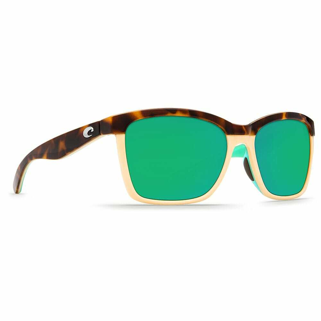 Costa Del Mar Panga Shiny Tortoise /White Seafoam Sunglasses / Green Mirror 580P