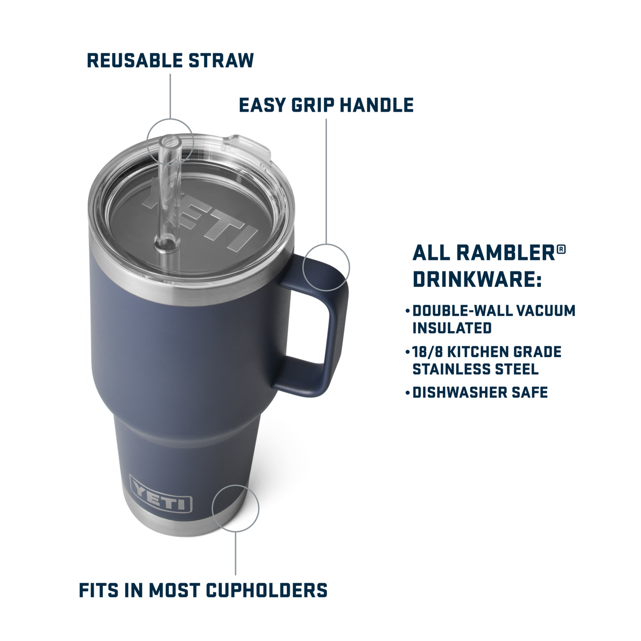 Yeti Rambler 30 Oz. Seafoam Stainless Steel Insulated Tumbler with