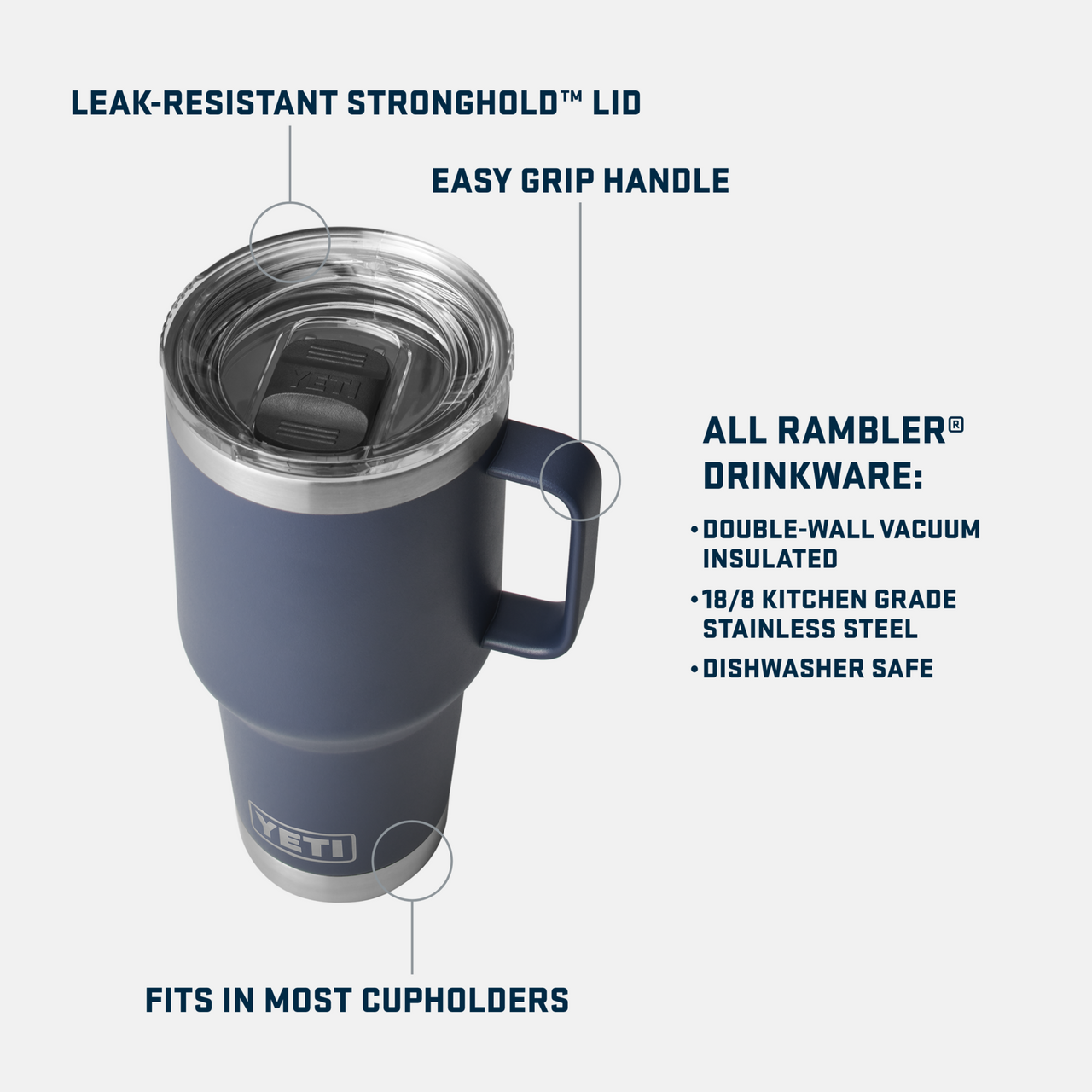 YETI Rambler 20 oz. Travel Mug with Stronghold Lid - Rescue Red - Kitchen &  Company