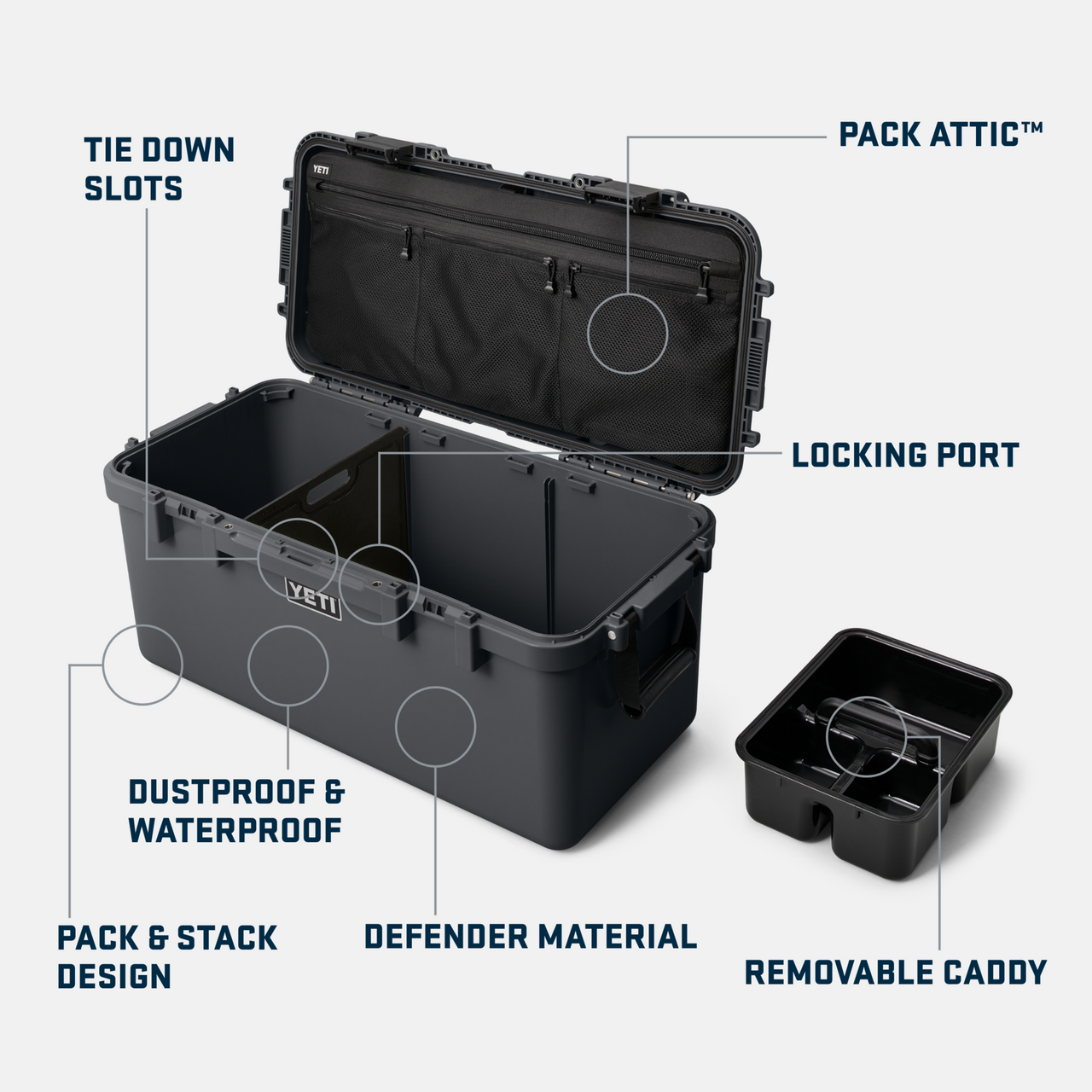 YETI LoadOut 60 GoBox Divided Cargo Case, King Crab