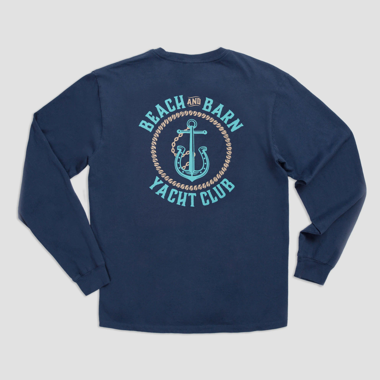 Beach & Barn Anchors A-Neigh Long Sleeve Tee Shirt - Navy