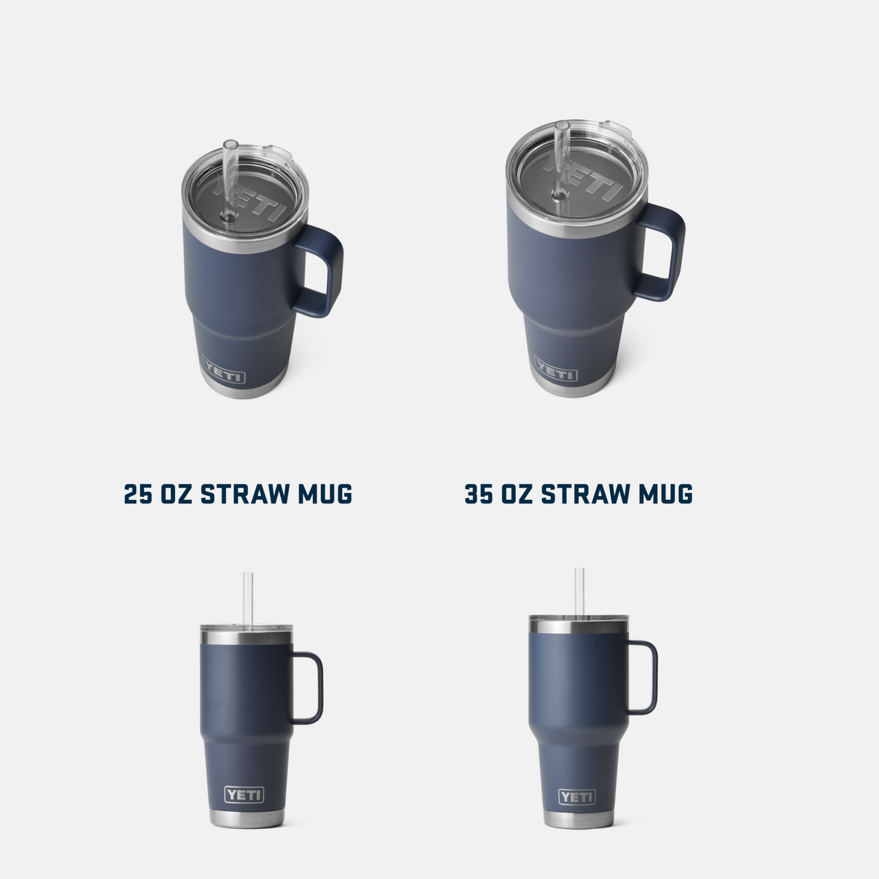 YETI Rambler 1-25 oz mug & 1-35 oz mug w/Straw Lid Power Pink-Limited  Edition