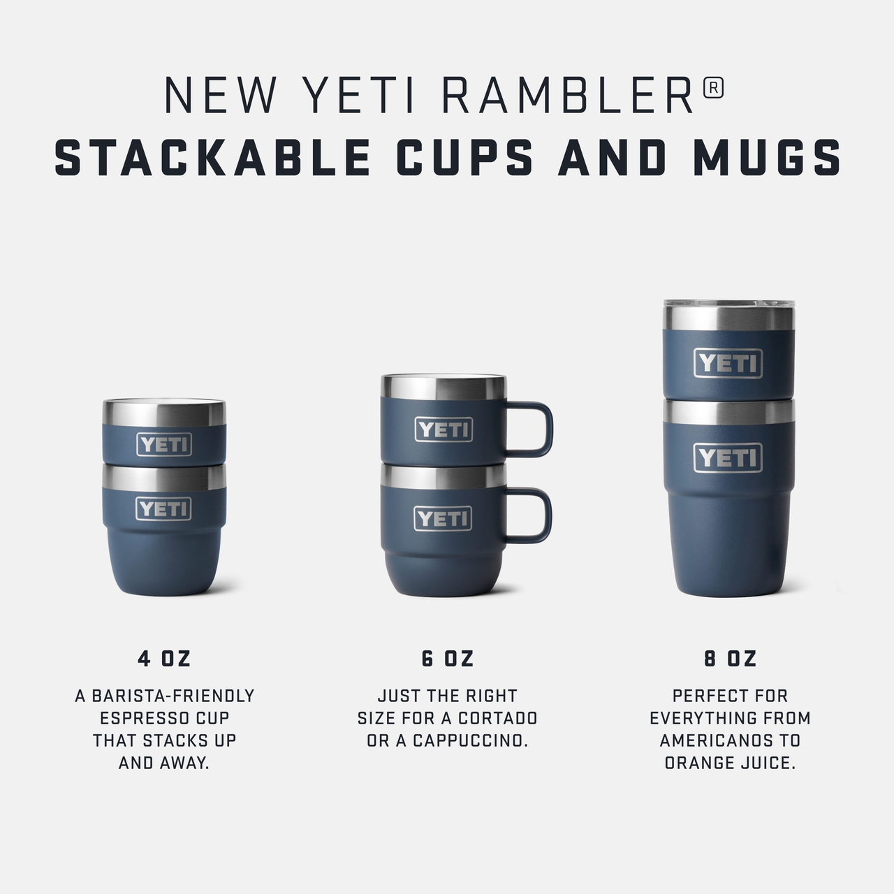  YETI Rambler 6 oz Stackable Mug, Stainless Steel, Vacuum  Insulated Espresso/Coffee Mug, 2 Pack, White: Home & Kitchen