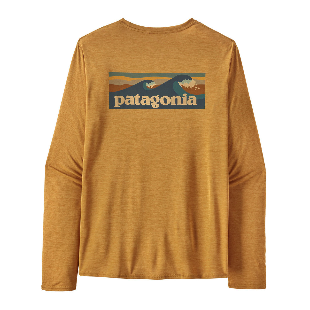 Patagonia M's L/S Cap Cool Daily Graphic Shirt - Waters - Boardshort Logo:  Pufferfish Gold X-Dye - Backcountry & Beyond