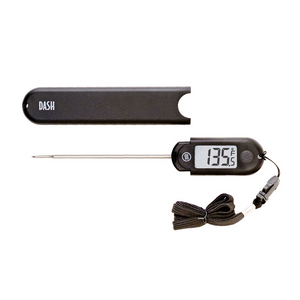 Black Compact Digital Folding Probe Thermometer - Waterproof - 4 1