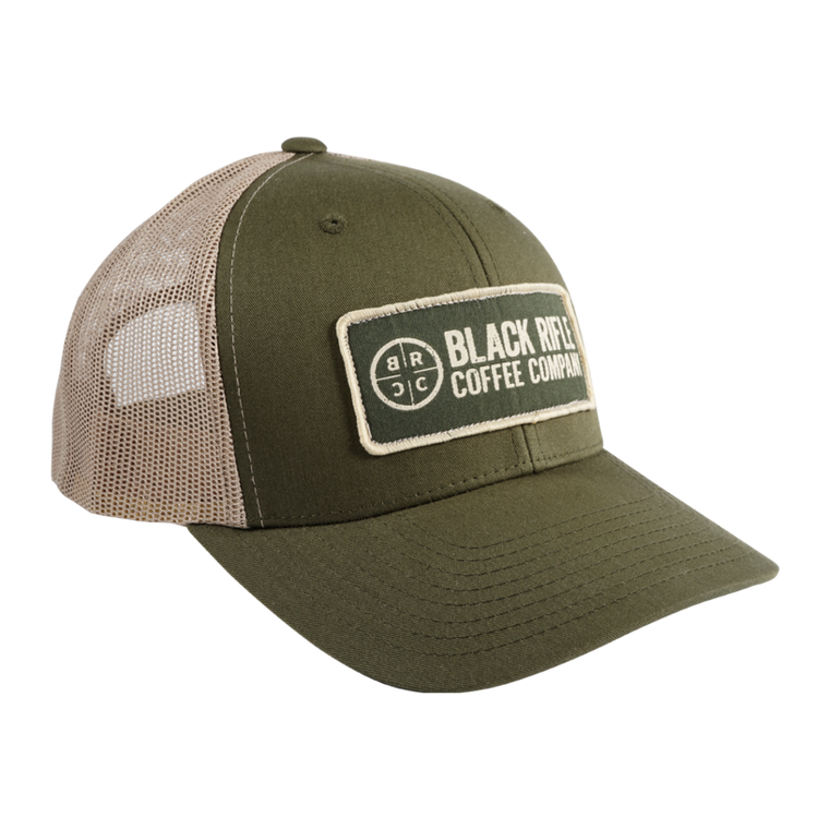Black Rifle Coffee Company BRCC Company Logo Patch Hat - Loden w/ Khaki Mesh 1