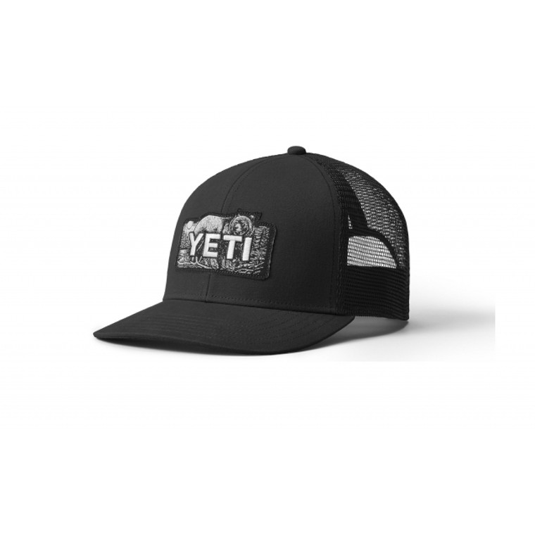 YETI Bear Badge Trucker Hat Black