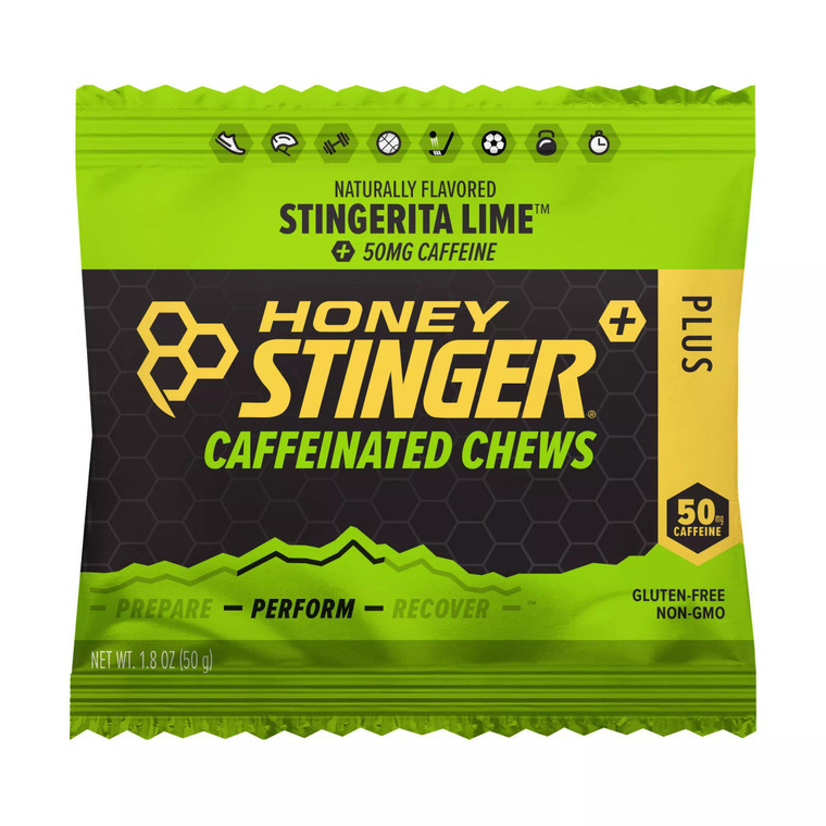  Honey Stinger Organic Energy Chews Plus Caffeine - Stingerita Lime 