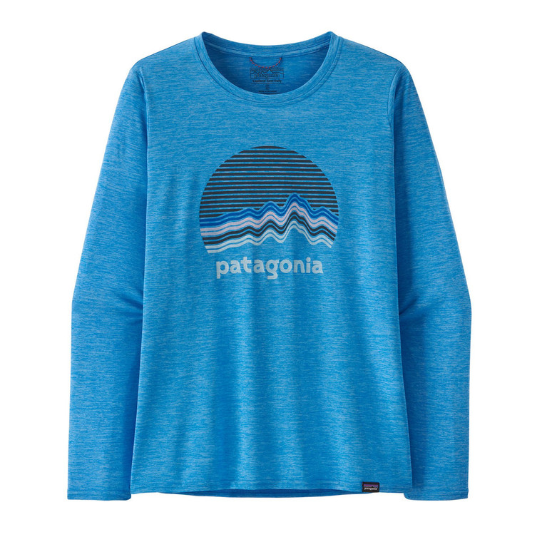  Patagonia W's L/S Cap Cool Daily Graphic Shirt - Ridge Rise Moonlight: Vessel Blue X-Dye 