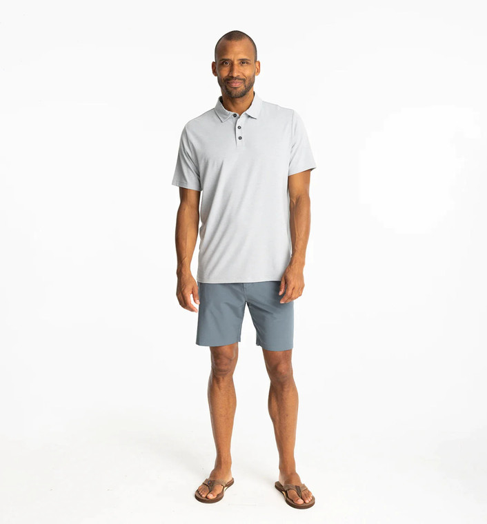  Free Fly Men's Bamboo Flex Polo II - Heather Aspen Grey S24 