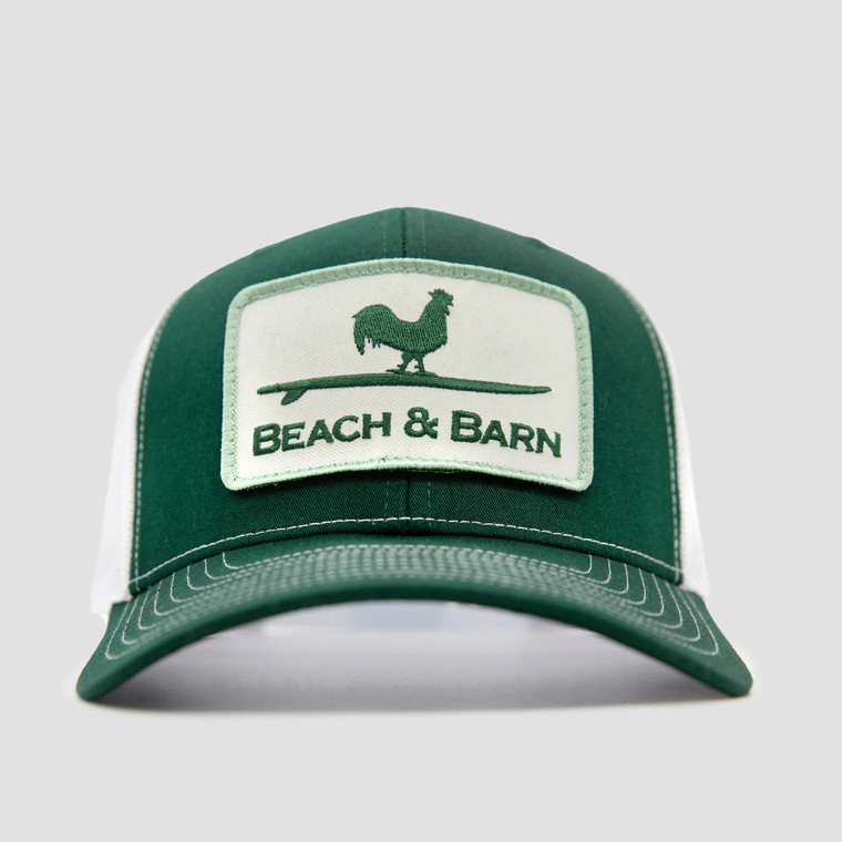  Beach & Barn Hard Work Snapback Hat - Dark Green/White S24 