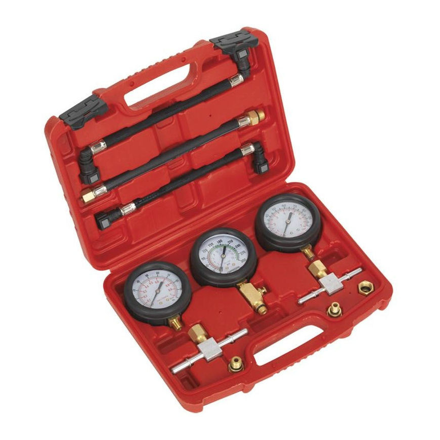 TU-114 0-140 PSI/0-10 Bar Fuel Injection Pressure Meter Pump Tester Compression Pressure Gauge Gasoline Tu114 1014g