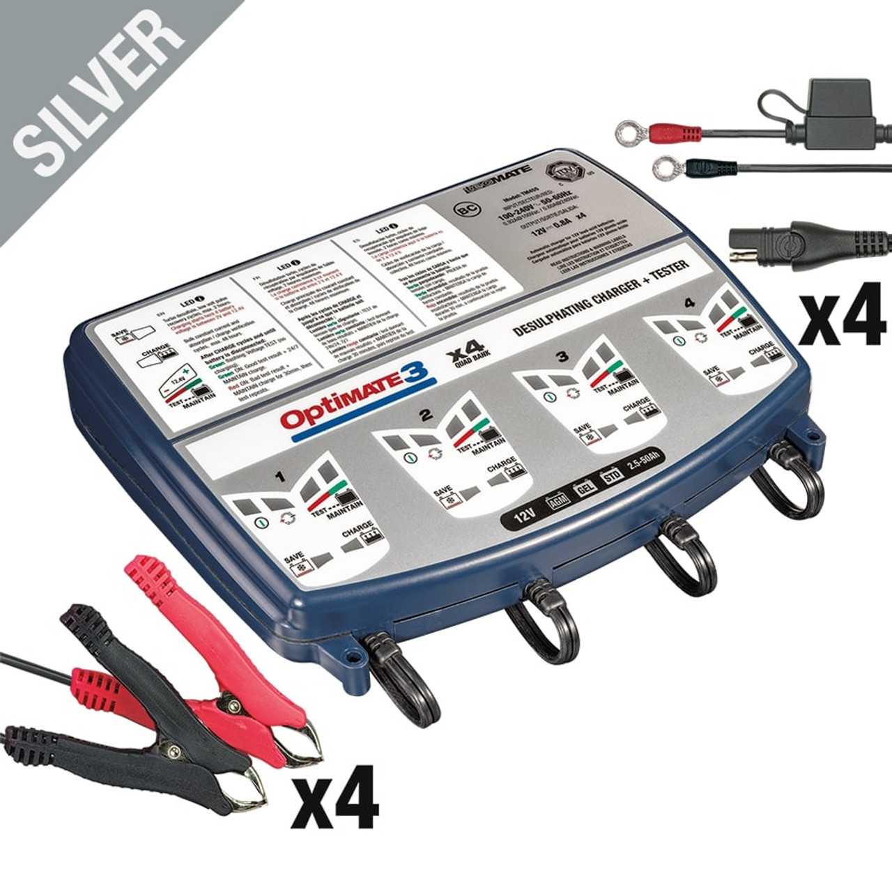 Optimate 3 7-Step 12V Volt 0.8 Amp Motorcycle Battery  Charger/Tester/Maintainer 