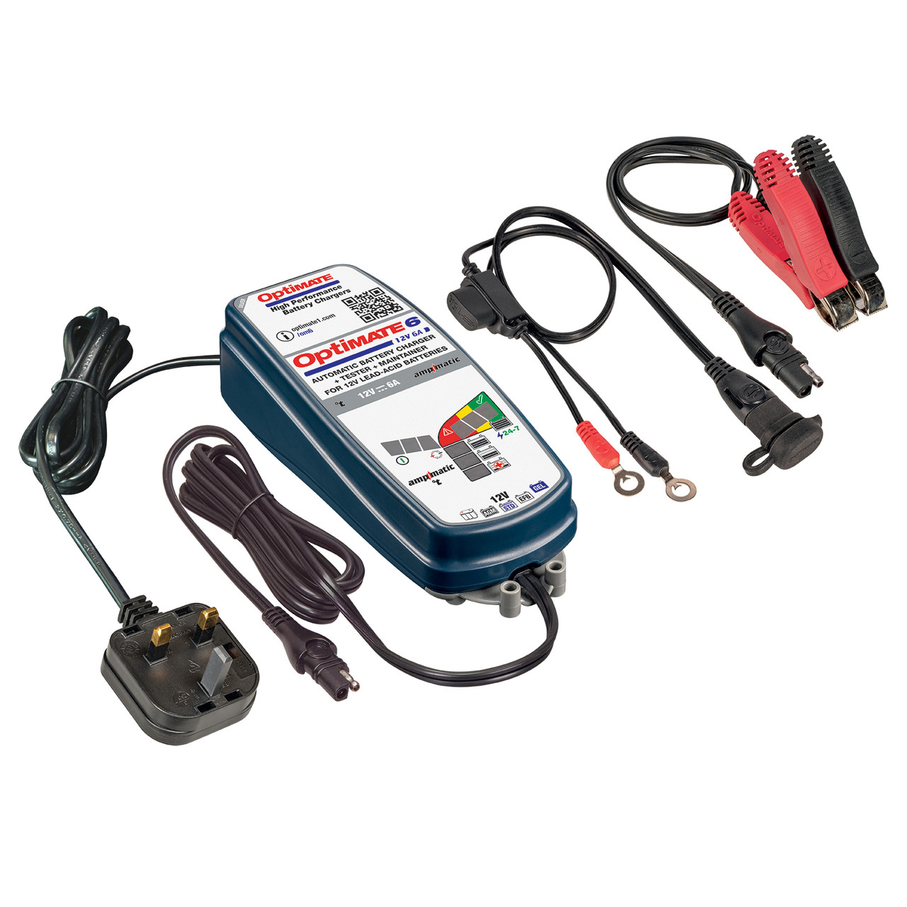 Optimate 6 SILVER Series 12V / 6A Sealed Battery Charger & Maintainer