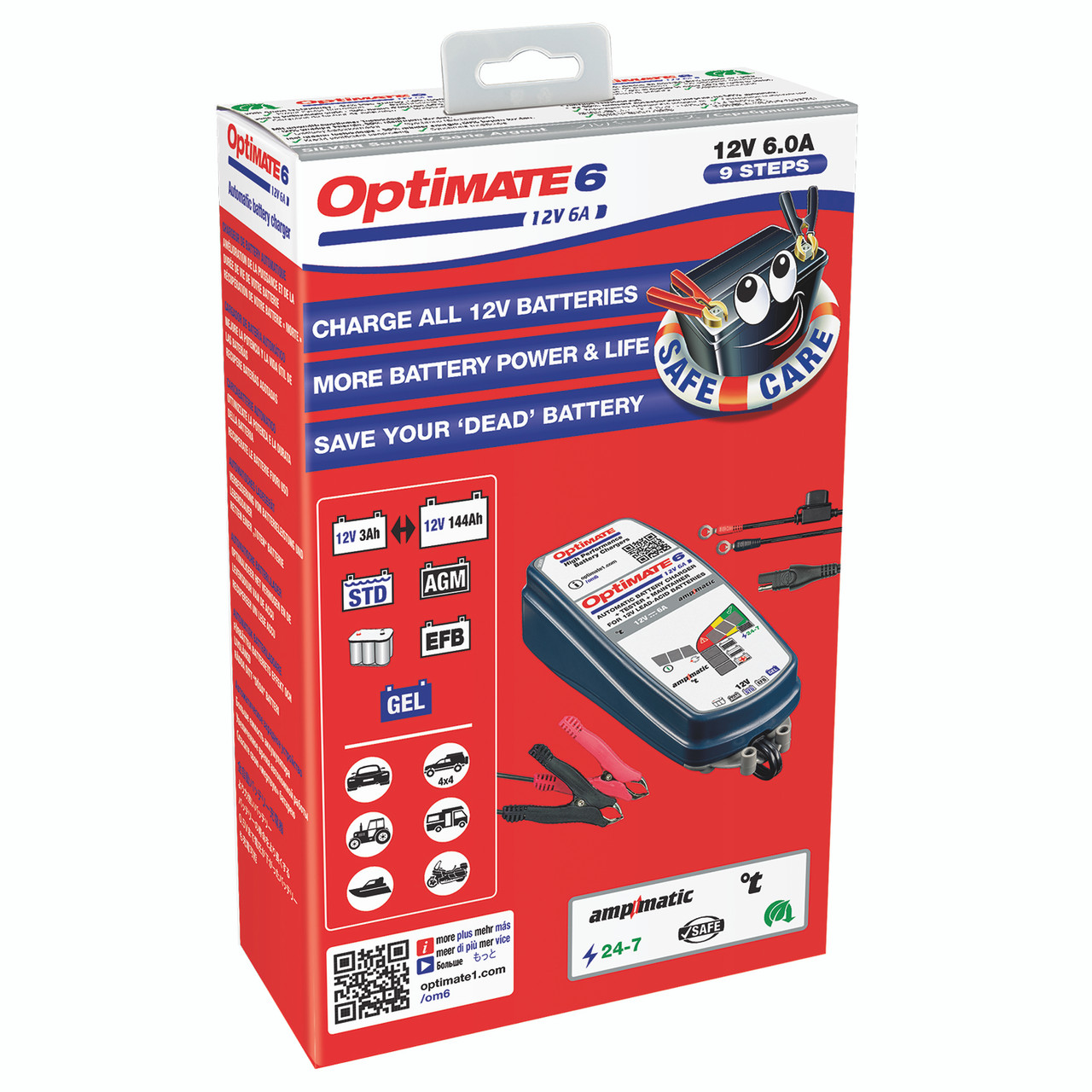 Battery Charger - Optimate 6 Silver Series - 12V - 6 amps