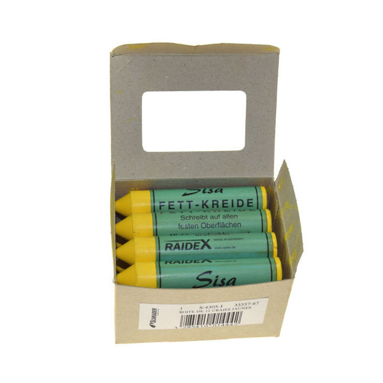 Schrader Tyre Chalk - Yellow, pack 12