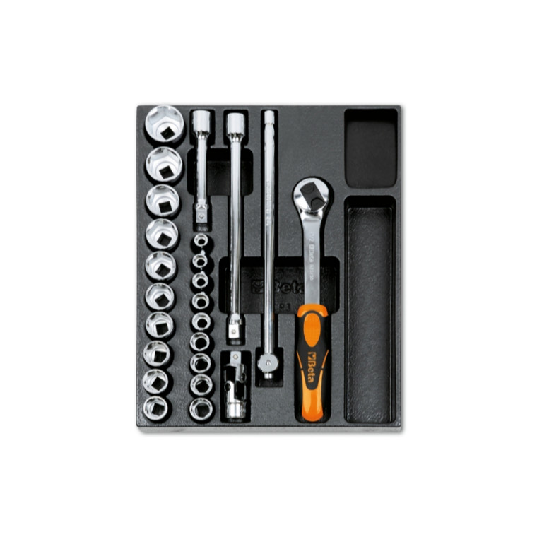 Beta Tools T83 - 24 Piece 1/2" Socket Set in Tray