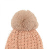 Joy Susan Waffle Knit Pom Pom Hat - Pink - G9878-44