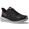 HOKA ONE ONE Women's Clifton 9 - Black / Rose Gold (Medium Width) - 1127896-BRGL - Angle